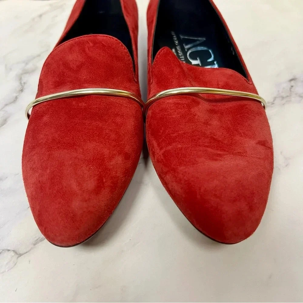 AGL Attilio Giusti Leombruni Red Suede Slip On Casual Womens Shoe Size 36 - Picture 3 of 17